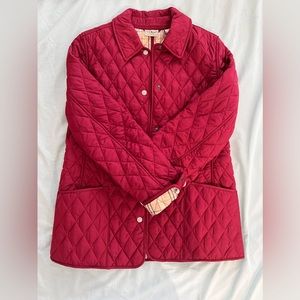 L.L.Bean red quilted jacket; XS